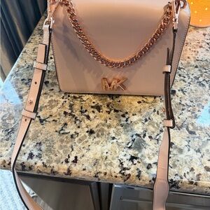 Michael Kors Blush Crossbody Bag with Gold Chain